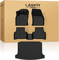 LASFIT Floor Mats & Cargo Mats for Volkswagen Taos 2022-2025(Only Fit FWD), All Weather TPE Custom Fit Floor Liners for VW Taos Accessories 1st & 2nd Row Car Mats & Trunk Mats, Easy to Clean, Black