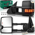YHTAUTO Power Adjusted Heated Towing Mirrors Fit Toyota Tundra 07-21, Sequoia 08-17, Arrow & Turn Signal & Backup Running Light, w/Blind Spot Detection, Telescoping Driver Passenger Side Car Mirrors