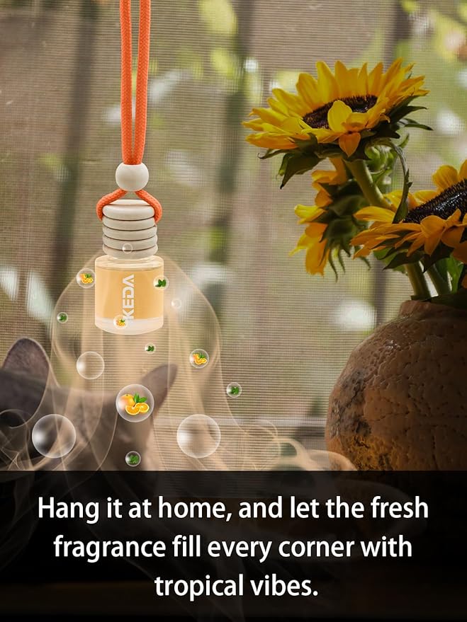 IKEDA Car Air Freshener, Car Fresheners for Men & Women, 45+Day Long Lasting Fragrance Hanging Air Fresheners Scents, with Clip, Perfect for Auto and Home,10ml, Citrus