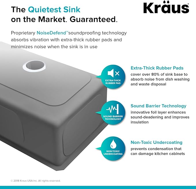 Kraus KHU110-27 Standart PRO 27-inch 16 Gauge Undermount Single Bowl Set (5 Item Bundle: Sink, Bottom Grid, Assembly, Drain Cap, Kitchen Towel), 27 Inch, Stainless Steel