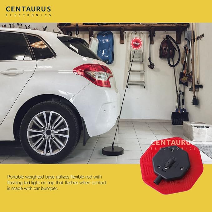 CENTAURUS Garage Parking Assist Led Flashing Garage Parking Sensor Perfect Target Indicator Parking Flashlight System with Adjustable Height Guide LED Stop Sign Bumper Sensor, Red (1 Pack)