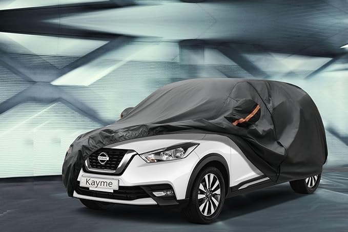 Kayme 7 Layers SUV Car Cover Custom Fit for Nissan Kicks (2017-2025) Waterproof All Weather for Automobiles, Outdoor Full Cover Rain Sun UV Protection.Black