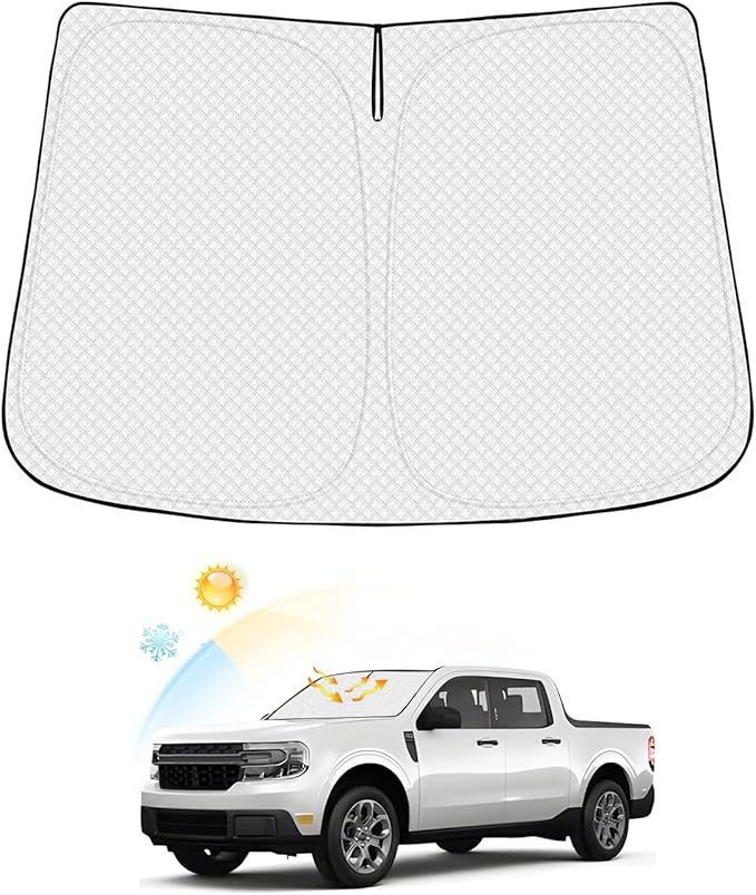Windshield Sun Shade for Ford Maverick 2022-2025 2026 Accessories Thicken 6-Layer Front Window Sunshade Cover Sun Visor Protector Foldable Block UV Rays Keep Vehicle Cool