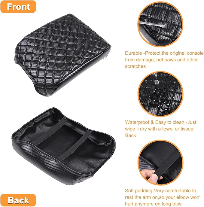Car Armrest Box Cover Protector Compatible with Ineos Grenadier 2020-2024 Center Console Lid Protector Cover Original Customized Armrest Cover (Carbon Fiber Texture)