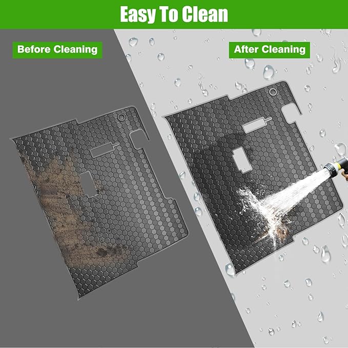 EZGO TXT Golf Cart Full Coverage Floor Liner Mat, fits EZGO TXT (1994+), Valor(1994+), Express S4(2012-2020), Cushman Workhorse, EX1(2020), Thick Anti-Slip Rubber, Grey Trim