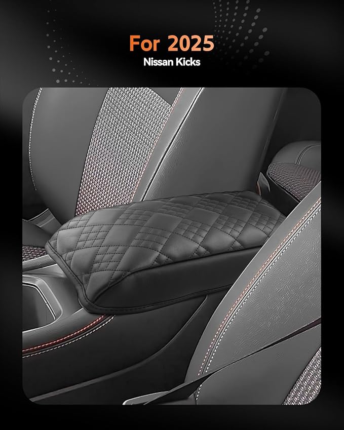 CDEFG for 2025 2026 Nissan Kicks Center Console Cover Armrest Box Cover for Kicks (S, SV, SR) 2025+ Accessories Console Arm Rest Protector Thickened