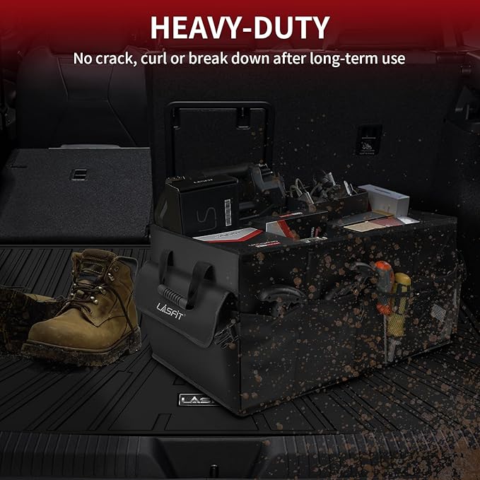 LASFIT Cargo Mat Fit for Volkswagen VW ID.4 2025 2024 2023 2022 2021 All Weather TPE Trunk Liners (Only Fit Non-Adjustable Carpet Floor)