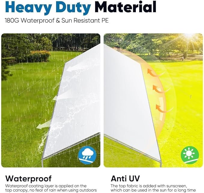 Quictent 10x15 ft Heavy Duty Car Canopy Galvanized Frame Carport Outdoor Party Tent Boat Shelter with 3 Reinforced Steel Cables - White