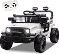 24V Ride on Toys with Parents Control, Ride on TruckCar with Four-Wheel Suspension, Electric Vehicles for Kids, PowerDisplay, Bluetooth, MP3, Music, LED Headlight, 1.86-3.11MPH (White)