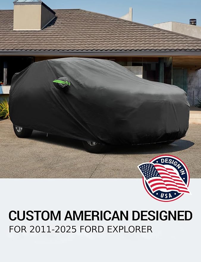 Proadsy 2025 Upgrade SUV Car Cover Compatible with Ford Explorer 2011-2024 2025 Windproof All Weather Waterproof Sun Rain UV Dust Snow Protection Outdoor Covers