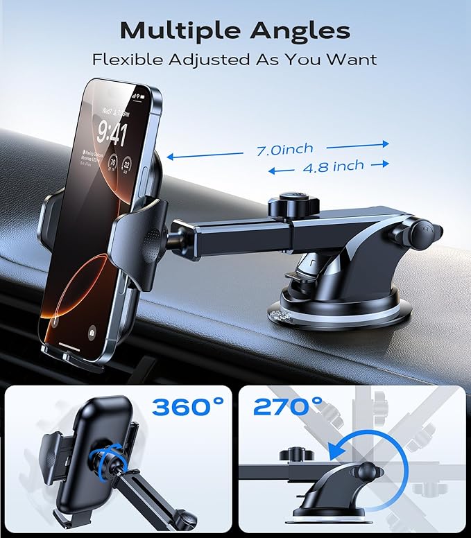 VICSEED [True Strongest Suction] [Pro Rally Racing-Grade] Phone Holders for Your Car 2025 Upgraded Car Phone Holder Mount Truck Stand Cradle for iPhone 16 Pro Max Samsung All Phones, Light Blue