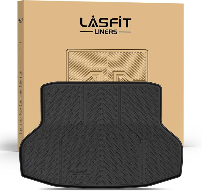 LASFIT Trunk Mat for Honda Civic Sedan 2016-2021, All Weather TPE Custom Fit Trunk Liner Trunk Tray Cargo Mat Cargo Liner Cargo Tray (Not for Hatchback/Coupe)