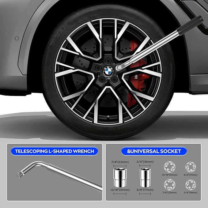 Car Jack Kit for BMW & MINI, 2.5 Ton Scissor Jack for BMW Vehicle with 2PCS Jack Pad, Portable Tire Changing Kit Compatible with B-M-W 1-3-5-7 Series, X-Series