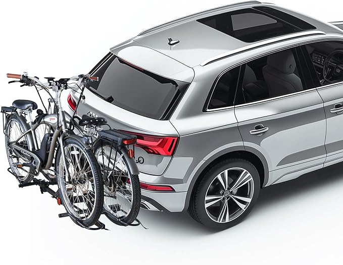 Rockland Foldable 2-Bike Rack, 200 lbs Capacity, Hitch Mount Bike Rack, Fits up to 5" Fat Tire Width and 50" Wheelbase, Bike Carrier Rack for 2" Receiver for Cars SUVs Vans RVs