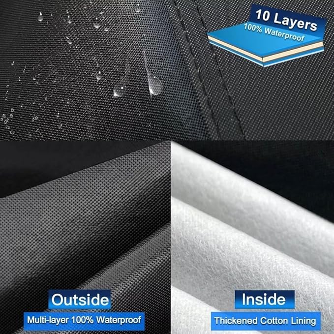 10 Layers SUV Car Cover Custom Fit for Nissan Kicks (2017-2024) Waterproof All Weather for Automobiles, Outdoor Full Cover Sun UV Rain Protection with Cotton.Black