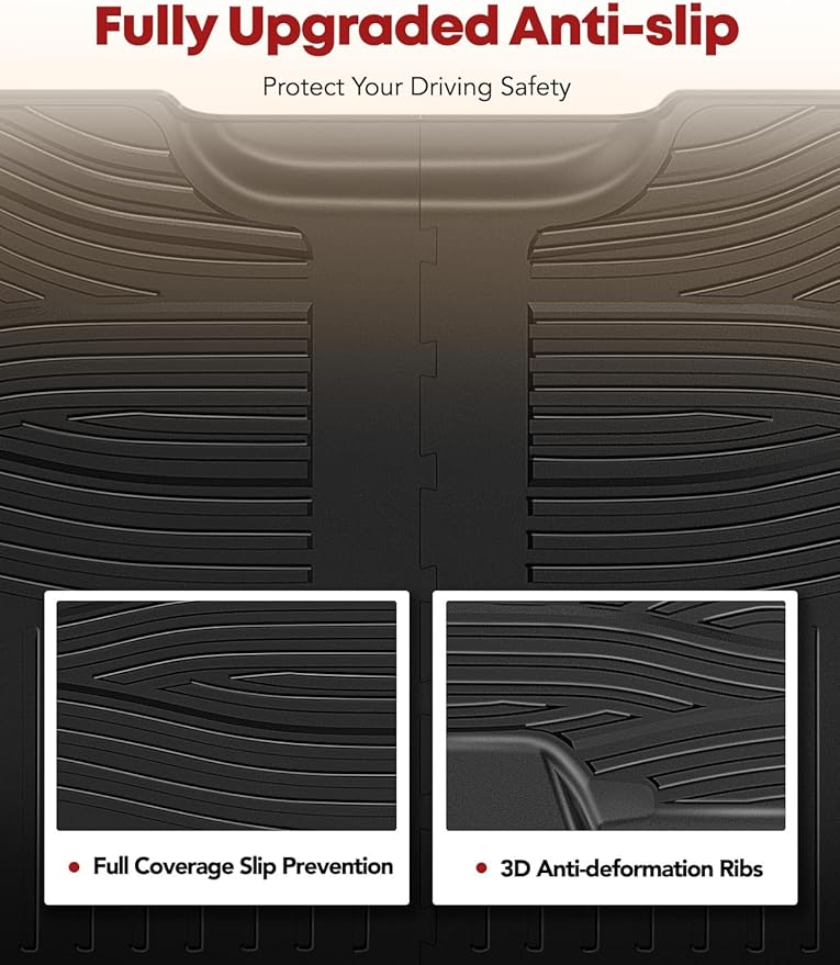 YHTAUTO Automotive Floor Mats Replacement for 2015-2024 Ford F-150 F150 SuperCab & SuperCrew All Weather Car Mats Custom Fit TPE Liners Front Seat, Waterproof Anti-Slip Odorless Car Mats Black