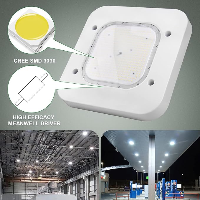 OSTEK LED Gas Station Canopy Light, 150W Carport Ceiling Light 5700K, Outdoor Rated (600W HID/HPS Equivalent), 90-277V IP65 DLC & UL Listed