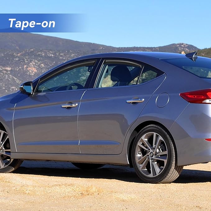 Window Visors Rain Guards for 2011-2016 Hyundai Elantra Sedan, Out-Channel Window Vent Wind Deflectors Visors Shades for 11-16 Elantra (EXCLUDES Elantra GT)