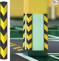 12 Pack Garage Wall Corner Guards, 31" Rubber Edge Protectors with Reflective Stripe for Parking Safety, Car Bumper and Wall Corner Protection