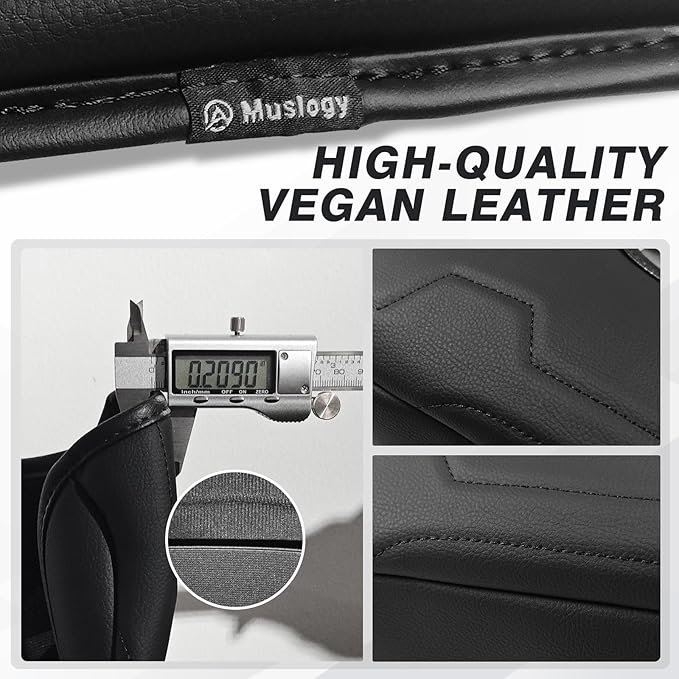 Muslogy Center Console Armrest Cover Compatible with Chevy Silverado & GMC Sierra 2019-2025 Comfort Armrest Pad Arm Rest Cushion Vegan Leather Protector Regular Thick(Jump Seat ONLY)