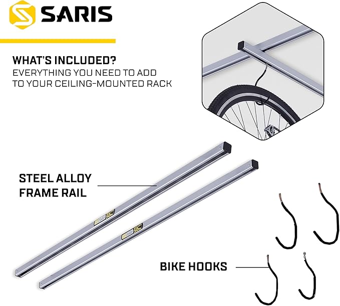 Saris Bike Storage, Cycle Glide Home Bicycle Parking, Ceiling Rack and Add-on-Kit