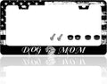 Dog Mom License Plate Frame Vintage American Flag Animal License Plate Holder for Front or Rear Car Tags Reusable Durable Stainless Steel Car Funny Decoration with Screws 6.3 X 12.2 in for Men Women