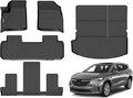 GINOWY-Floor Mats & Cargo Liner for Buick Enclave 2018-2024,TPE All Weather Protection 2024 Enclave Car Floor Mats, Non-Slip Trunk Mat Waterproof Enclave Accessories Mats,Black