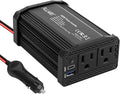 ALLWEI 300W Car Power Inverter DC 12V to 110V AC for Vehicles Converter USB-C PD65W/18W Fast Charging Ports Car Charger Adapter (Black)