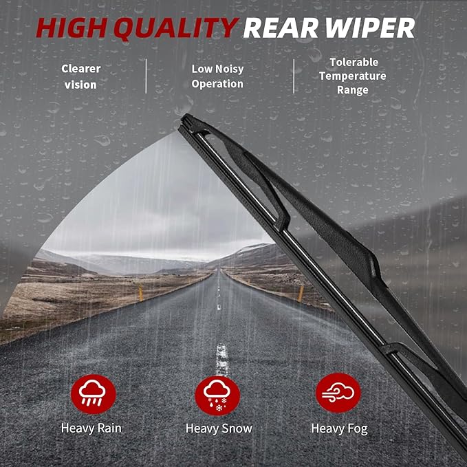 OTUAYAUTO Premium Windshield Wiper Blades - Replacement for Ford Focus 2012-2018 - Precision Fit, All-Weather Performance, Front and Rear Wiper Blades, Pinch Tab - 28"+28"+12" (Pack of 3)