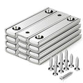 MIKEDE Strong Magnets Bar, 70LB Neodymium Rare Earth Magnet Heavy Duty, 12 Pack Rectangular Magnet with Countersunk Hole and Steel Capsule, Mounting Strips for Home, Garage - 60x13.5x5mm