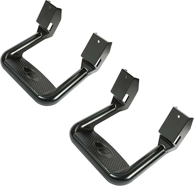 ECOTRIC Universal Side Steps-300LB Load, Electrophoresis Black Aluminum Step Rails for Trucks, Compatible with Chevy, Ford, Toyota, GMC, Dodge, Jeep & More