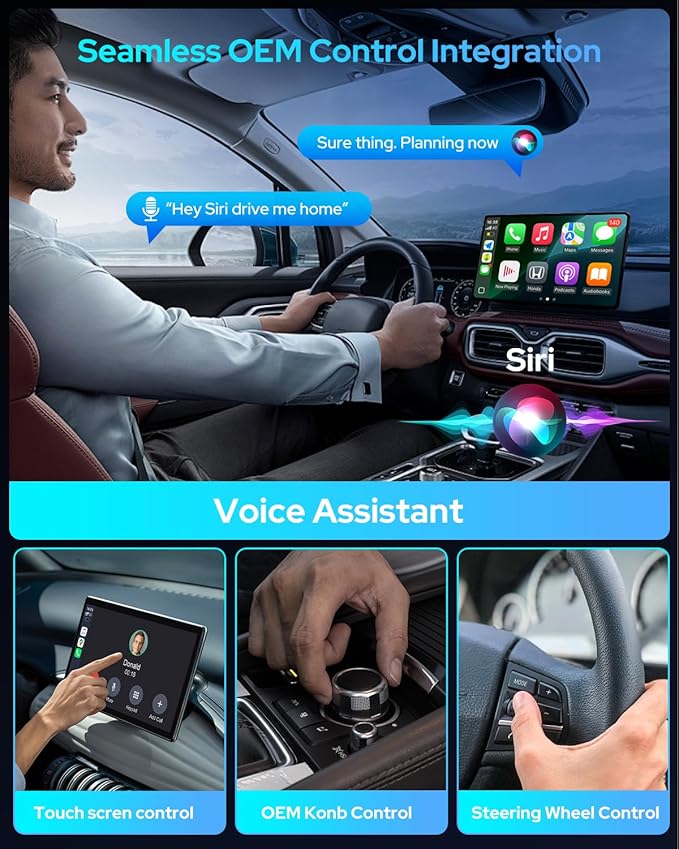 FAHREN Mini Wireless CarPlay Adapter,Bluetooth & WiFi Connection,Plug-N-Play,No Lag for Navigation,Compatible with iOS 10+ & Car 2016+,USB-A Extension Cable & Type-C Adapter.