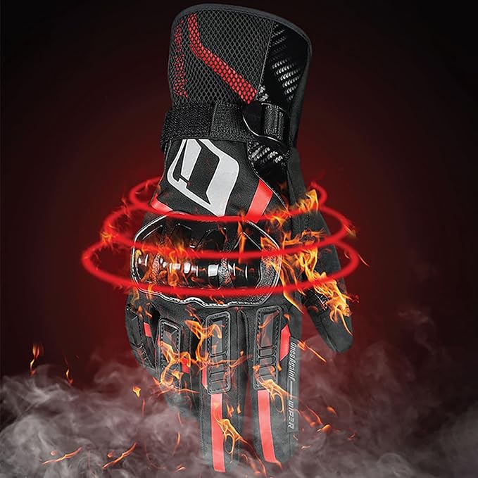 Motorcycle Gloves, Waterproof, Touch Screen, Men's Winter Gloves, ATV, UTV, Snowmobile, Skiing, Riding