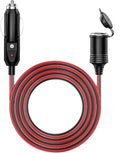 KEWIG 12/24V Car Cigarette Lighter Extension Cord - 13FT Cigarette Lighter Plug Cable- 16AWG Heavy Duty Extension Cable with 15A Fuse and LED Indicator