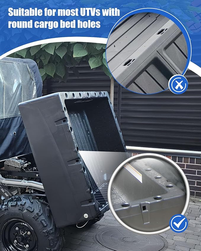 Upgraded Dual UTV Cargo Bed Tool Holders Compatible with Polaris Ranger and General, 4 Position Tool Carrier Mounting Kit, Shovel Holder Fits All UTV Round Bed Anchor Holes, No Drilling