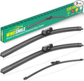 25" 22" 15" Windshield Wiper Blades Replacement for VW Volkswagen Tiguan 2018 2019 2020 2021 2022 2023 2024 2025 Premium All Weather Front Rear Wipers Set - OEM Quality (Pack of 3)