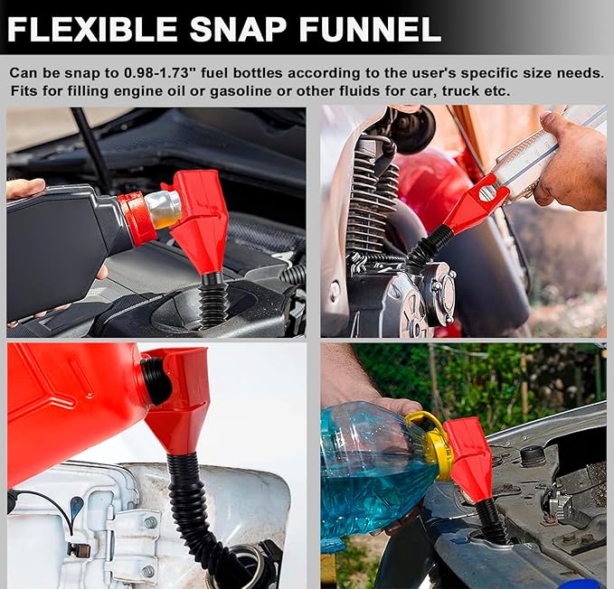 9pcs Oil Filter Wrench Set, 9" and 12" Oil Filter Pliers with Oil Snap Funnel for Automotive Oil Change, Adjustable Oil Filter Removal Tool From 1-3/4" to 6"