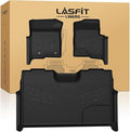 LASFIT Floor Mats for Ford F-150 2011-2014 SuperCrew Carpet Floor Front Row w/Flow-Through Console All Weather Protector TPE Truck Liners, 1st & 2nd Row, 3pcs Black