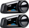 Fodsports FX6 Motorcycle Bluetooth Headset 2 Pack, 6 Riders Group Motorcycle Intercom Bluetooth, 1000M Motorbike Helmet Communication Systems/Voice Command/Universal Pairing/FM Radio