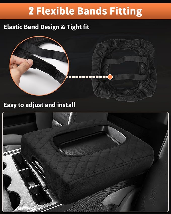 Shademax Center Console Cover Custom for Chevy Silverado & GMC Sierra 2014-2018 Accessories, Silverado Sierra Armrest Cover Jump Seat Console Cushion Pad Leather Console Armrest Lid Protective Cover