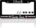 I Brake for Goth Girls License Plate Frame Funny Gothic License Plate Holder for Front or Rear Car Tags Reusable Durable Stainless Steel Car Decoration with Screws 6.3 X 12.2 Inch for Men Women