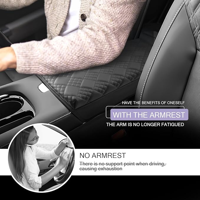 LUWU 2025 Murano Center Console Cover Compatible with 2025 Nissan Murano Accessories 2025 Murano SL/SV/Platinum Armrest Cover Center Console Pad Armrest Console Cover (Thick Black)