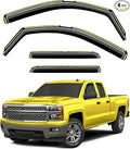 in-Channel Window Rain Guards Fit for Truck Chevrolet(Chevy) Silverado/GMC Sierra 2014-2018 Crew Cab Extra Durable Window Deflectors Vent Visors Shades Car Accessories Visors Rain Guards