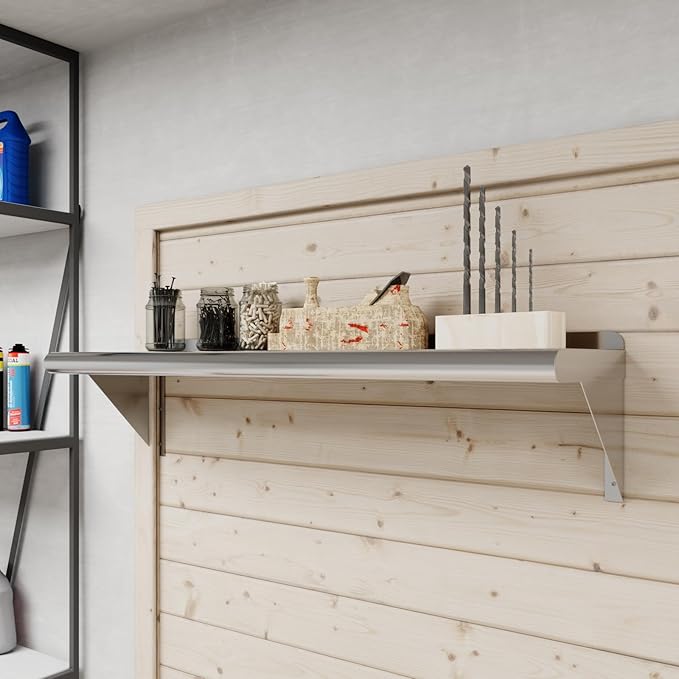 AmGood 36" Long X 10" Deep Stainless Steel Wall Shelf | NSF Certified | Appliance & Equipment Metal Shelving | Kitchen, Restaurant, Garage, Laundry, Utility Room