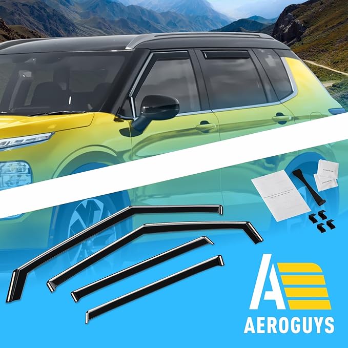 Extra Durable Window Deflectors in-Channel Window Visors Rain Guards Fit for Mitsubishi Outlander 2022-2025, Sun Visors, Wind VentVisors, Vent Shades, Exterior Car Accessories - 4 pcs. AG0848