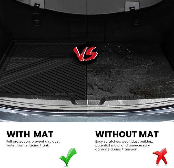 LASFIT Cargo Mat for Mazda CX5 2017-2025, CX 5 All Weather Trunk Mat for 2017 2018 2019 2020 2021 2022 2023 2024 2025 Mazda CX5 Cargo Liner Tray Accessories, Black