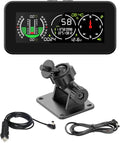 GPS Car Digital Inclinometer for Off Road Vehicles, Head Up Display DC 10-30v Multifunctional Vehicle Clinometer Digital Speedometer with Coordinate Display