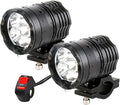 Motorcycle Driving Lights 12-60V 40W 3600LM LED Fog Lights for ATV UTV Bike Car Truck Boat Forklift Waterproof LED Spotlights with 6 Light Beads High Low Strobe Beam Switch Universal (Black 2)