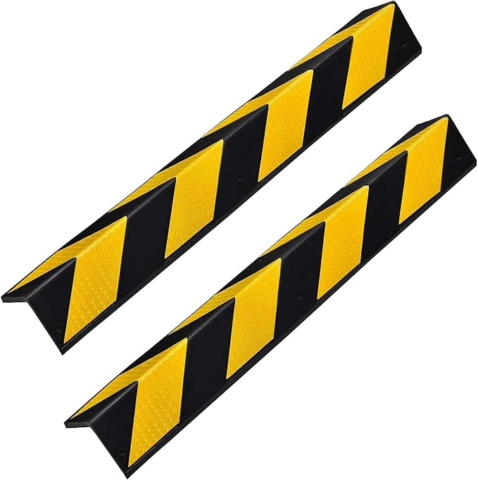 Electriduct Pair of Rubber Corner Guards 30" for Parking Columns and Garage Walls L-Shaped