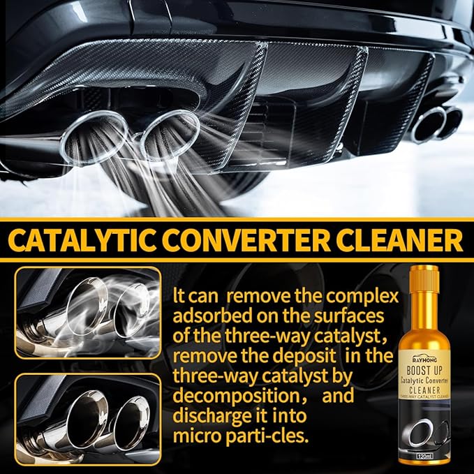 2PCS Catalytic Converter Cleaner Kit, Exhaust System Pipe Carbon Removal Cleaner Treatment Additive Oil, Fuel and Exhaust Pipe Cleaners, Fuel System Treatment Oil for Gas and Diesel Car